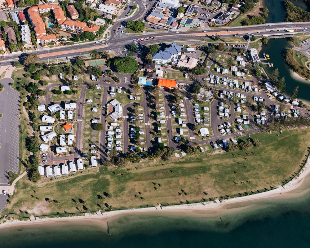 Broadwater-aerial view of park
