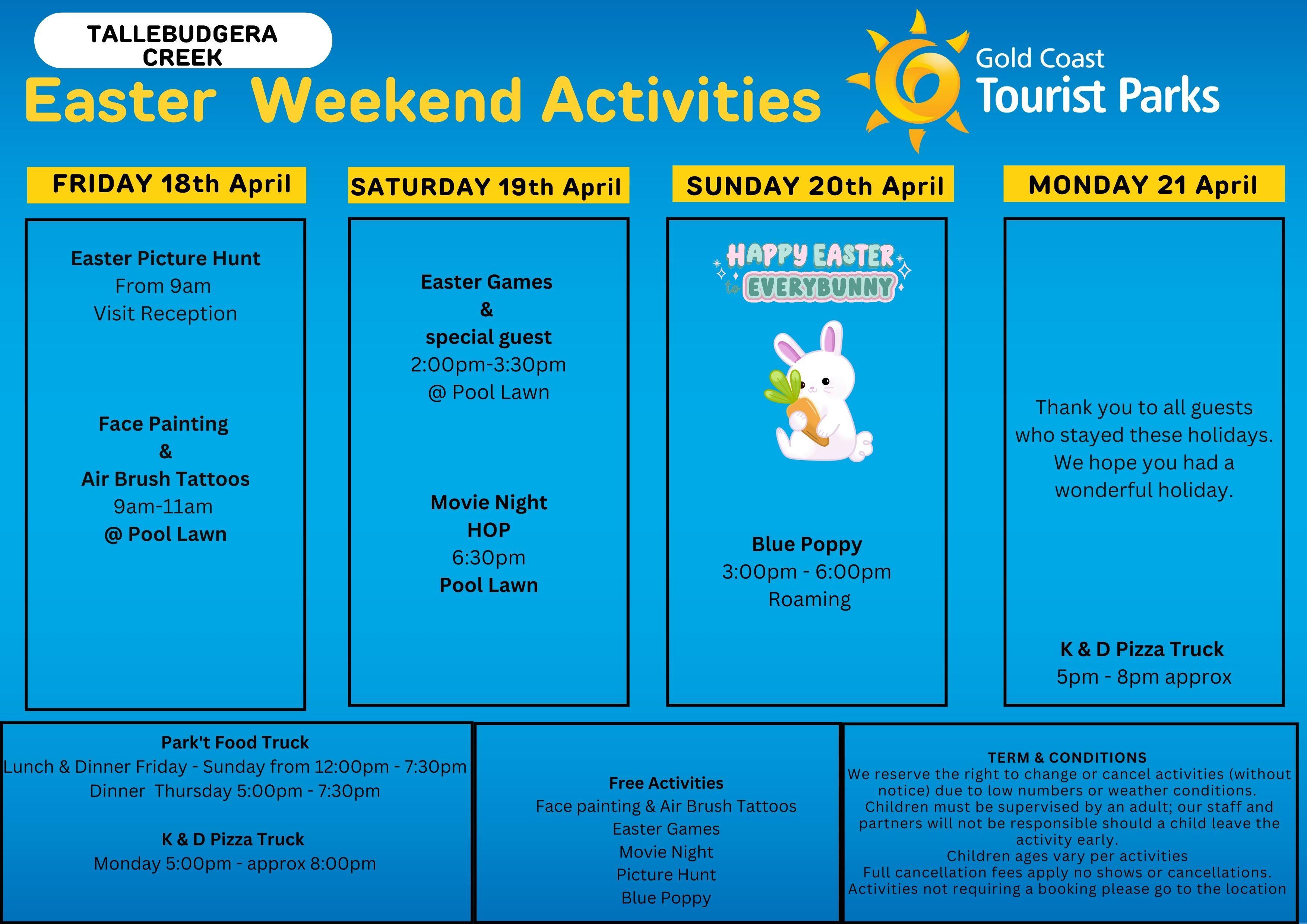 Easter Long Weekend Activities